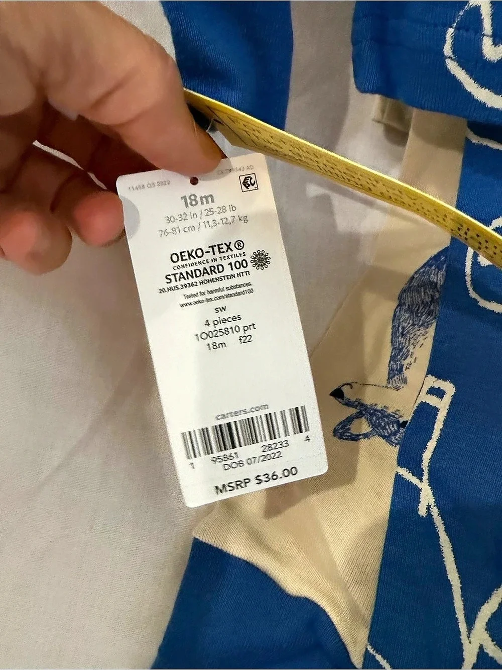 Carter's Baby Pajama Sets Blue & Cream 18M NWT